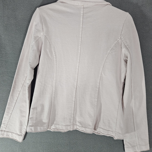 Suzy D London Womens Medium Blazer Jacket Light Pink Cotton Double Button - Picture 8 of 8